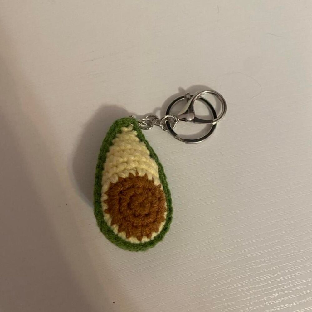 Handmade Crocheted Keychain Avocado